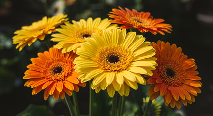 Cheerful Gerbera Daisies A Burst of Summer Sunshine Yellow Orange Flowers Floral Beauty Garden Joy