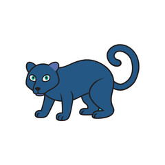 Playful Panther Crouched Low And Ready