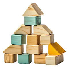 A meticulously constructed tower composed of vibrant wooden building blocks, inviting exploration, learning, and creativity.