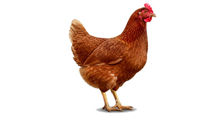 Poultry Farm Fresh Chicken Isolated Hen Red Bird Animal Agriculture Livestock Food Source Country