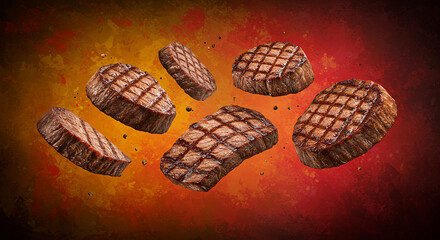 Grilled Steaks Delicious Meal Sizzling Flavor Food Photography Steak Lover s Dream Culinary Art