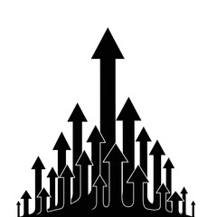 Business graph with arrow