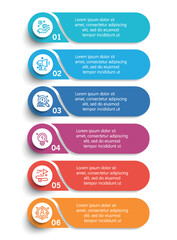 Infographic design business template with 6 options or steps