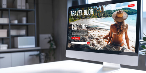 Online travel blog website provide travel tips and information on social media brisk where people can post, write and react to travel application