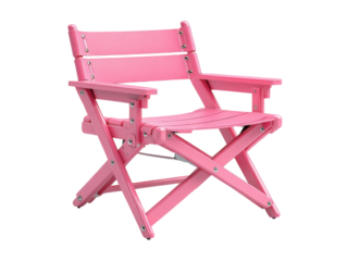 Pink Folding Chair: A vibrant pink folding chair stands as a symbol of relaxation, offering a stylish seating option for outdoor settings or interior design.