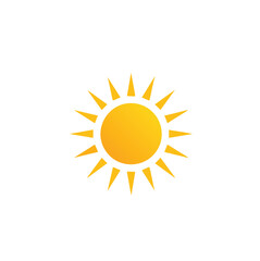 Bright yellow sun icon summer weather symbol