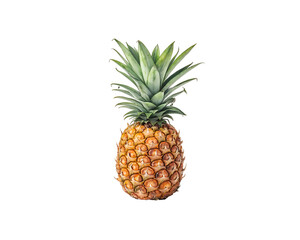 Fototapeta premium pineapple whole fruit centered on white background