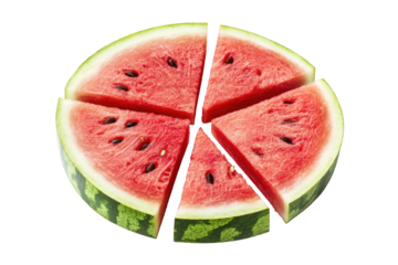 Watermelon Slices Arranged  isolated on a transparent background