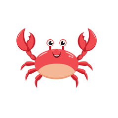 Happy cartoon crab sea animal illustration
