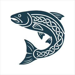 Celtic Knot Salmon of Wisdom Vector