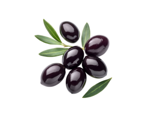 black olives semi circle arrangement on white background