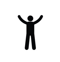 Happy person icon celebrating success achievement