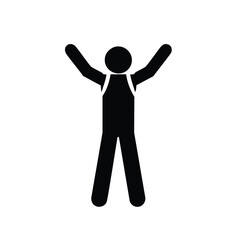 Happy student celebrating success with backpack