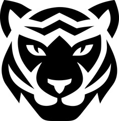 Editable vector tiger icon in fierce animal style