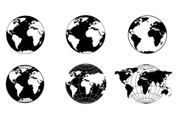 World Map Globe Vector Graphics Diverse Styles for Design Projects