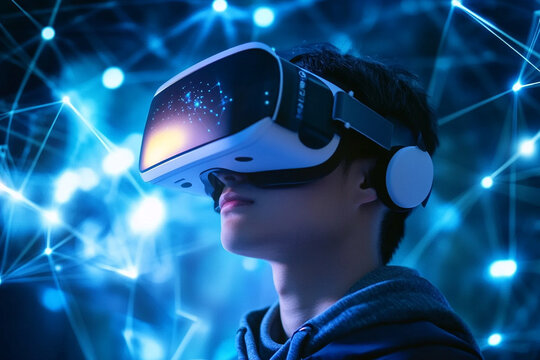 boy wearing vr glasses advancements in Wi-Fi, 5G, and 6G will revolutionize the future of education and digital learning