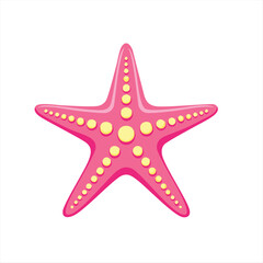 Pink starfish ocean sea summer beach cute illustration