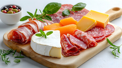 Artisan Charcuterie Board with Cheese and Cantaloupe