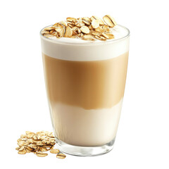 Oat Milk Latte Ultra Realistic Styli  isolated on a transparent background