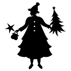 vector illustration of a witch with a broom