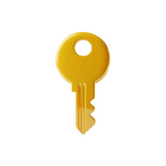 Unlocking new opportunities A gleaming golden key symbolizing access and on transparent background