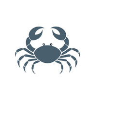 Simple blue crab illustration design icon