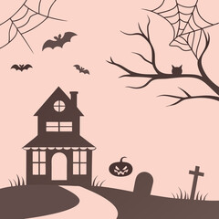 set of silhouettes for halloween design on white background simple detailed traced