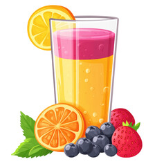 Smoothie Clipart Layered Fruit Colo  isolated on a transparent background