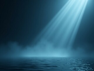 Wet asphalt, reflection of neon lights, a searchlight, smoke. Abstract light in a dark empty street with smoke, smog. Dark background scene of empty street, night view, night city.
