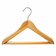 wooden hanger isolated on white