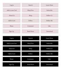 Set of minimal vector call to action buttons. Boho modernist style buttons with natural organic neutral soothing colors for beauty, cosmetics, skin care products, body care, spa, wellness.