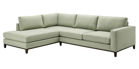 Obraz premium Stylish linen sectional sofa offers comfort and elegance for any living space