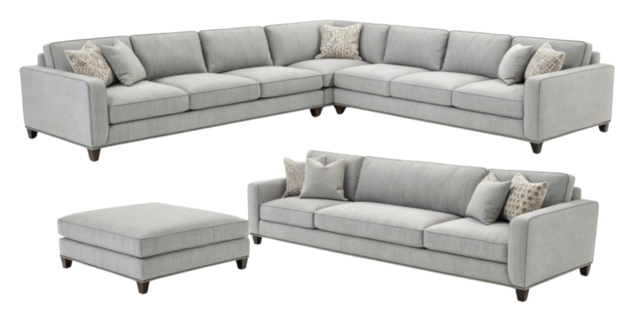 Stylish linen sectional sofa offers comfort and elegance for any living space