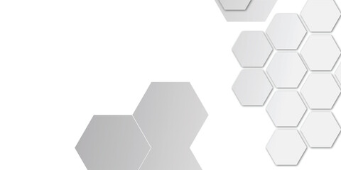 Clean Abstract Geometry Hexagon with Depth and Balance, Hexagonal Shape on Transparent Concept Design, Honeycomb Shape Vector.
