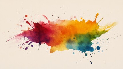 A splash of watercolor paint spreading across a textured paper surface. 