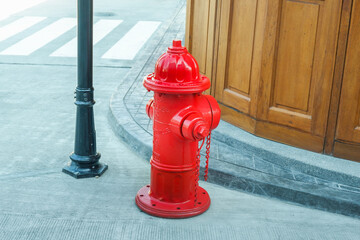 Fire hydrant on street,Typical red fire hydrant in city,Red fire Hydrant vintage style,Fire hidrant...