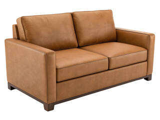 Fototapeta premium Stylish nylon loveseat sofa with warm brown finish adds comfort to any living space