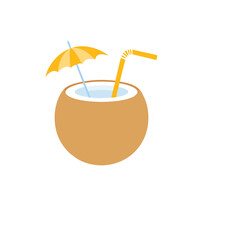 Tropical coconut drink summer vacation cocktail