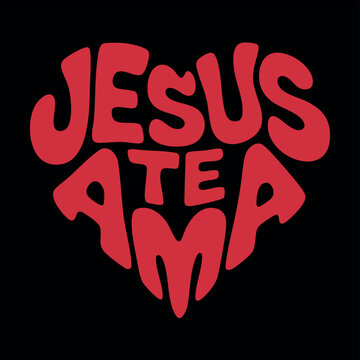 JESUS TE AMA escrito em formato de cora&ccedil;&atilde;o.