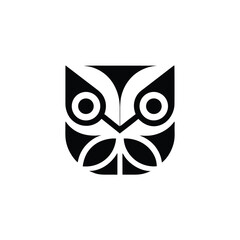 owl on white background, cute cartoon owl with big eyes vector illustration Mid-century Modern Owl Icons

