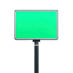 Obraz premium Rectangular green screen on stand is isolated on transparency background, ideal for video production or photography. vibrant green color is perfect for chroma keying
