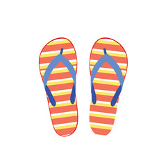 Summer vacation striped flip flops beach sandals