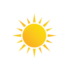 Bright yellow sun summer icon design element