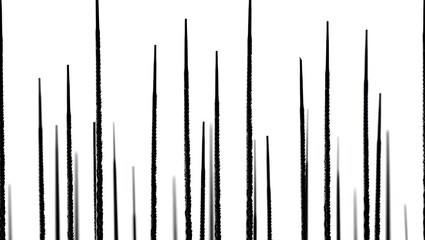 A field of vertical lines with varied thickness and texture forms an abstract, dynamic landscape.