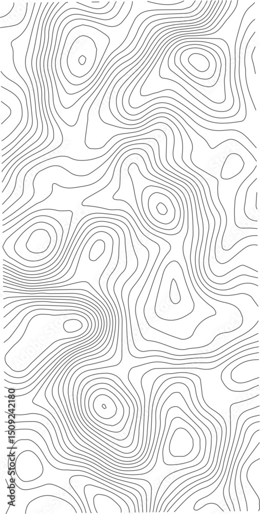 Fototapete the black grey on white contours vector topography stylized height of the lines. the concept of a co
