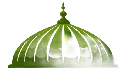 Green Dome Architectural Design Religious Symbol  Islamic Art Vector Illustration