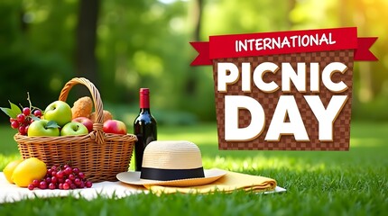 International picnic day picnic basket outdoors