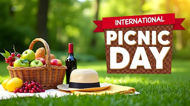International picnic day picnic basket outdoors - Powered by Adobe