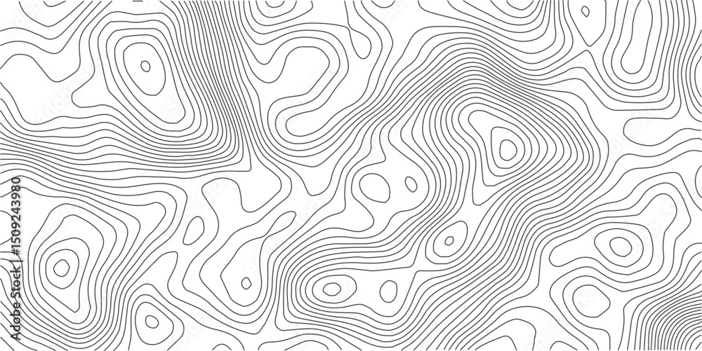 Fototapete the black grey on white contours vector topography stylized height of the lines. the concept of a co