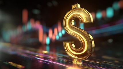 Illuminated Metallic Letter 'A' Against Abstract Bokeh Background - Modern Technology and Innovation Concept.